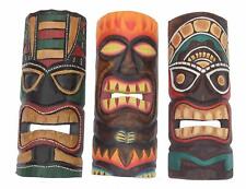 Ensemble De 3 Masques Tiki 30Cm Masques Muraux Hawaii Maui Caraïbes