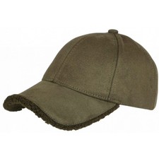 Casquette Daim Fourrure Vert Kaki Tendance en Suedine Neltey Baseball-Taille un