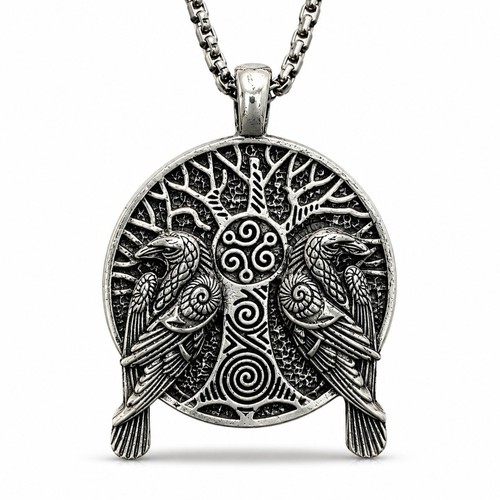 Collier pendentif corbeau