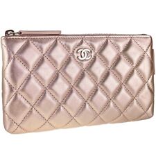 Pochette CHANEL Matelasse cuir nylon rose or 2816