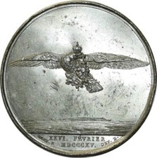 O5947 Rare Médaille Uniface Napoléon Ile Elbe Andrieu 1815 Baron Desnoyers SPL