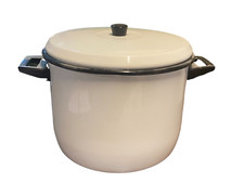 I ANCIENNE COCOTTE MARMITE EMAIL BLANC  POÊLE POÊLON PLAT A FOUR CASSEROLE