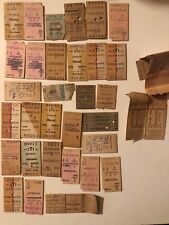 lot de ticket en carton de train ancien transport en voiture sncf année 50