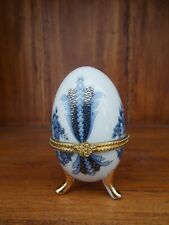 OEUF EN PORCELAINE BOITE A BIJOUX MINI 9 CM VINTAGE