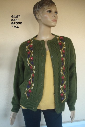 Veste gilet cardigan - , vert