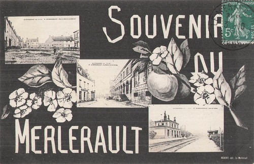Cpa souvenir merlerault - de,
