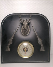 Baromètre en cuir noir 