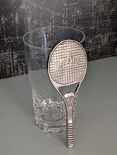 Décapsuleur Perrier vintage / raquette tennis argentée années 80 Roland GARROS 