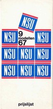 Catalogue brochure NSU gamme tarif 1967 Belgique en flamand vlaams