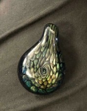 fine art glass pendant handblown glass implosion design heady jewelry