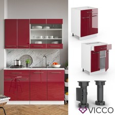 Meuble sous-plan 60 cm Meuble de cuisine Fame-Line blanc bordeaux rouge VICCO