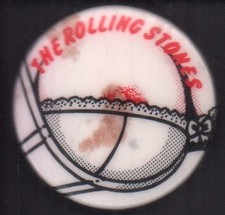 Rolling Stones Boob Design badge original pin badge aprox 3 cm diameter - slight