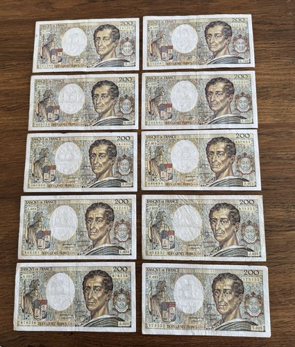 Lot billets 200 00 - de, 200,00