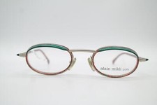 Vintage Alain Mikli 2147 Argent Rouge Vert Ovale Lunettes Monture NOS