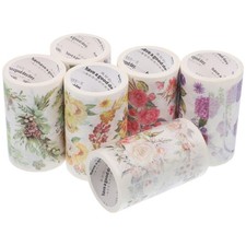 6 Rolls Ruban Adhésif Fleurs