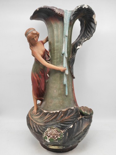 Grand vase art nouveau plâtre - vase,