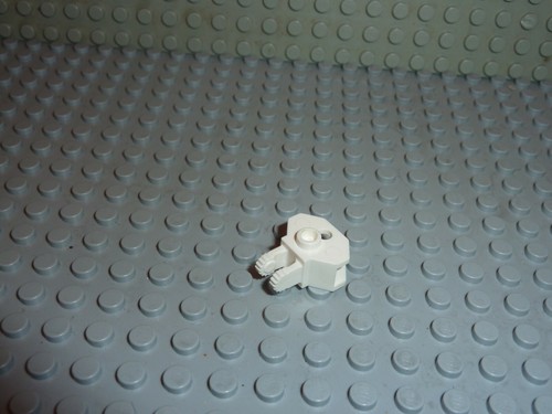 Lego white hinge 1x2 locking - white,