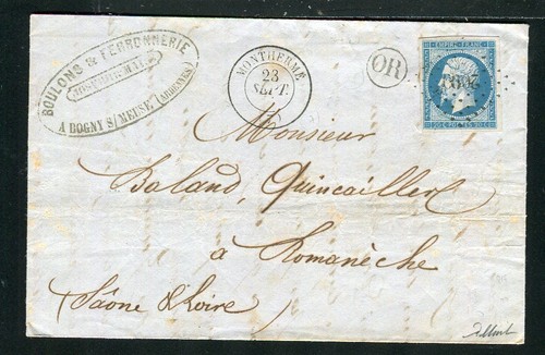 Rare lettre bogny - de, sur