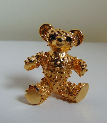 Broche ourson métal doré - ourson,