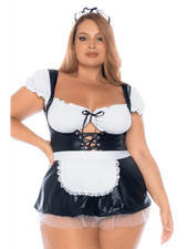 Costume sexy soubrette grande taille 3 pièces - MAL60043XASHW