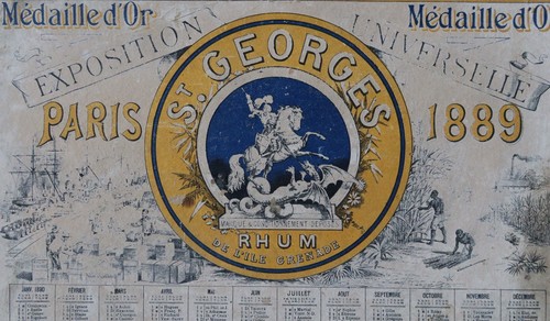 Calendrier 1889 rhum - 1889,