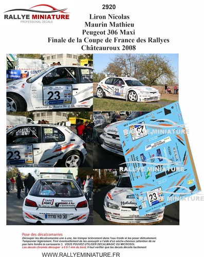 Decals ref 2920 peugeot - 1/18,