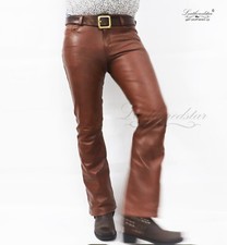 pantalon en jean en cuir