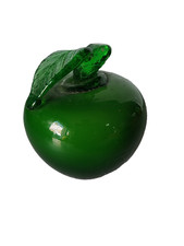Pomme D'amour Verte en Verre de Murano Vintage 