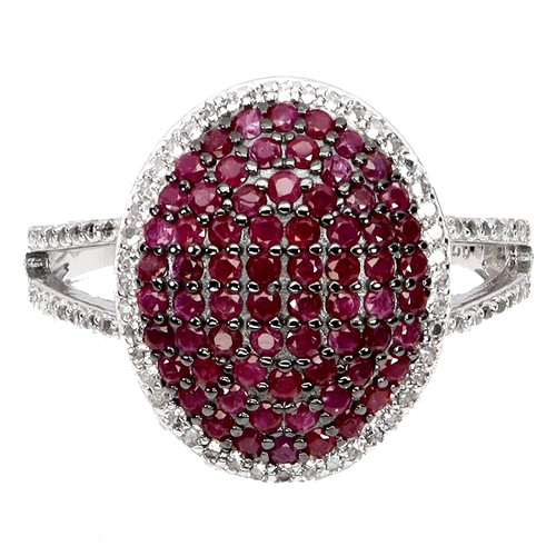 925 bague argent rubis - 925,
