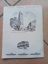 Compagnie Générale Transatlantique - Menu Paquebot Ville D'ORAN / 1956