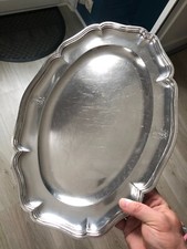 Ancien plat ovale métal