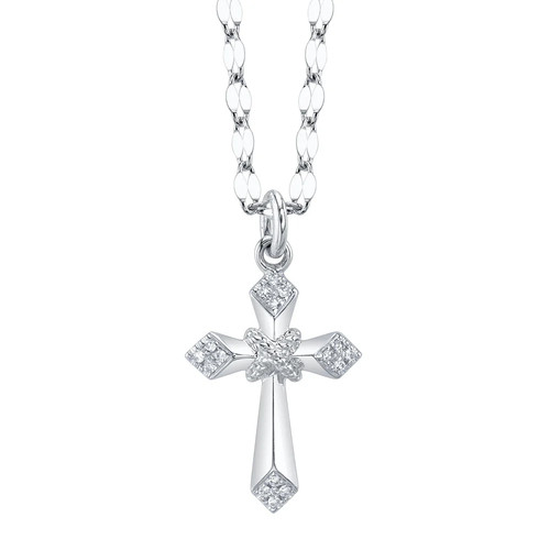 Pendentif croix blanc - or,