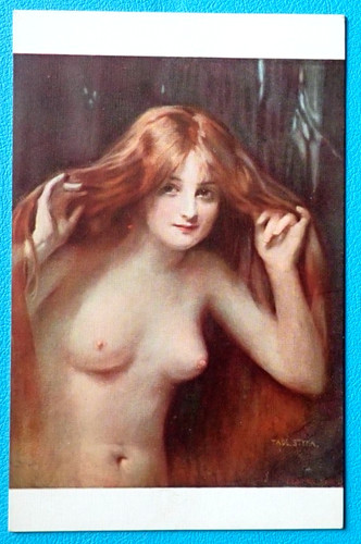 Cpa 1900 tableau femme nue - tableau,