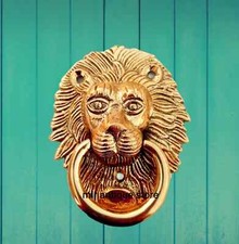 Ancien heurtoir de porte anneau boule nautique laiton longe porte heurtoir dé...