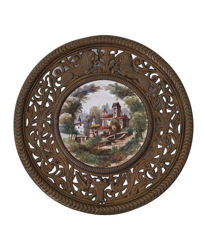 Assiette mural plaque - , laiton
