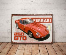 Plaque métal vintage Ferrari 250 GTO Enseigne Garage Décoration Déco voiture