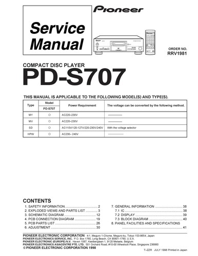Service manuel instructions - manuel, d'instructions