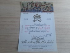 étiquette vin Chateau Mouton Rothschild 1968 specimen wine label Bona