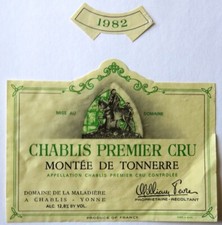 Collection 38 étiquettes de vin millésime 1982 (AOC grand Cru 1er Cru)