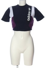 ADIDAS Crop-top Dames Top T EU 34 noir-blanc-violet style décontracté