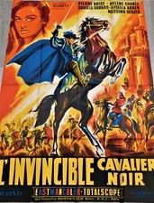 L'Invincible Cavalier Noir Affiche ORIGINALE 120x160cm *47" 63" 1963