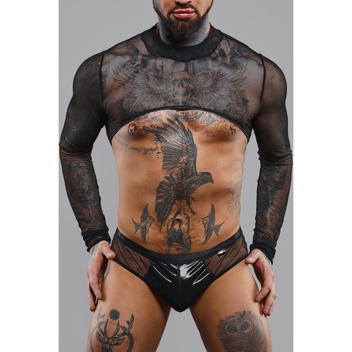 Crop top tulle - , noir