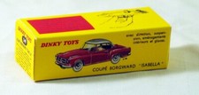DINKY TOYS 549 COUPE ISABELLA BORGWARD (CATALOGUE 1966 )  BOITE COPIE REPRO VIDE