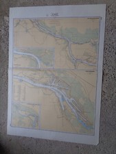 CARTE MARINE SHOM / La Weser De Farge à Bremen Côte d'Allemagne  1983