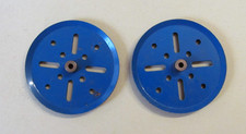2 ROUES MECCANO en tôle bleue