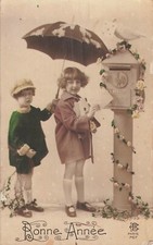 CP BONNE ANNEE PETITE FILLE