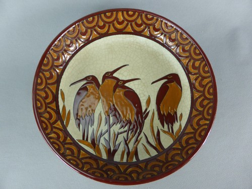 Grand plat decor echassiers - plat,