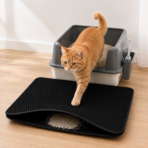 Tapis litière chat noir - tapis,