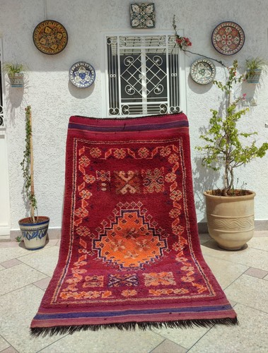 Ancien tapis marocain vintage - marocain,