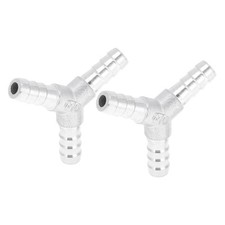 Raccords tuyau acier inox 304 25/64" Y pour air eau huile gaz 2 pièces argenté